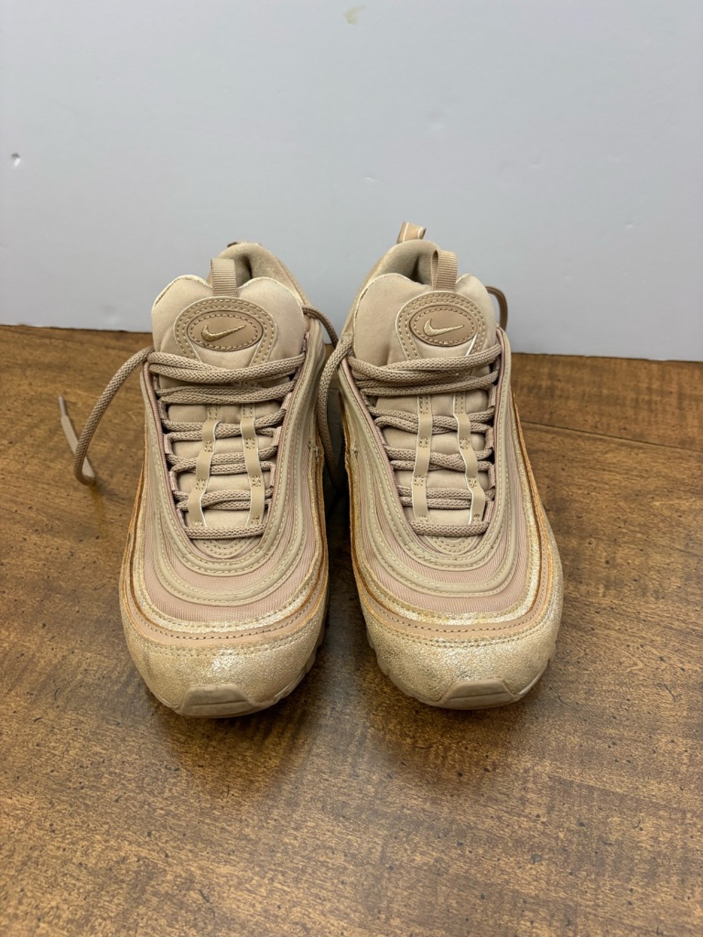 Nike Air Max 97 Sesame Hemp Womens 9.5 Ripple Design Retro Luxe Metallic Sheen